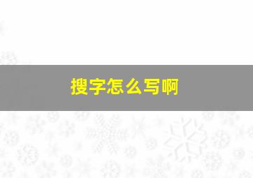 搜字怎么写啊