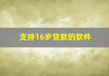 支持16岁贷款的软件