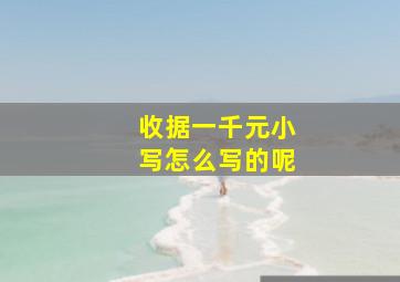 收据一千元小写怎么写的呢