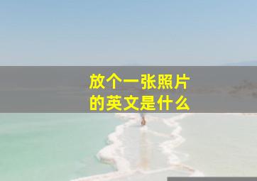 放个一张照片的英文是什么