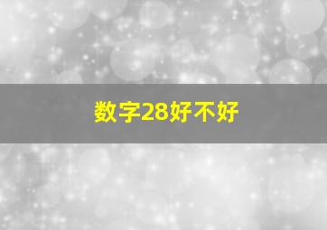 数字28好不好