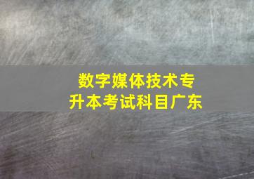 数字媒体技术专升本考试科目广东