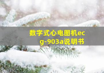 数字式心电图机ecg-903a说明书