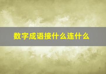 数字成语接什么连什么