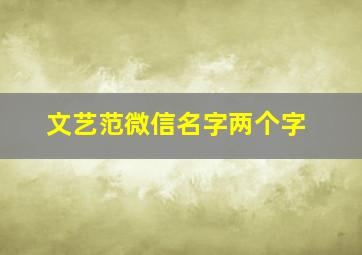 文艺范微信名字两个字