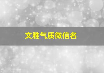 文雅气质微信名