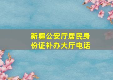 新疆公安厅居民身份证补办大厅电话