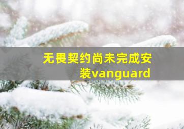 无畏契约尚未完成安装vanguard