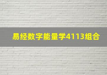 易经数字能量学4113组合