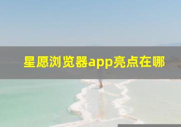 星愿浏览器app亮点在哪