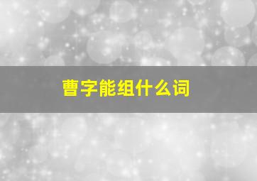 曹字能组什么词