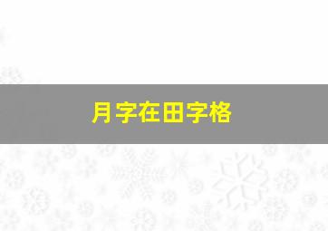 月字在田字格