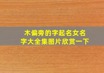 木偏旁的字起名女名字大全集图片欣赏一下