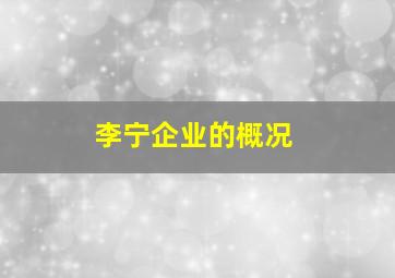 李宁企业的概况