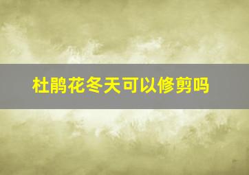 杜鹃花冬天可以修剪吗