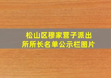 松山区穆家营子派出所所长名单公示栏图片