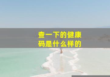 查一下的健康码是什么样的