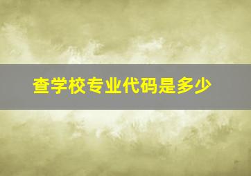 查学校专业代码是多少