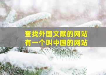 查找外国文献的网站有一个叫中国的网站