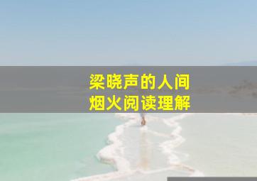 梁晓声的人间烟火阅读理解