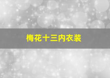 梅花十三内衣装