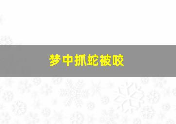 梦中抓蛇被咬