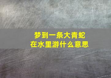 梦到一条大青蛇在水里游什么意思