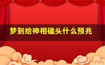 梦到给神相磕头什么预兆