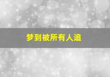 梦到被所有人追