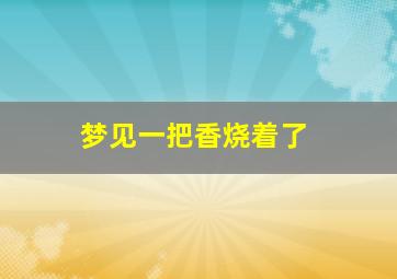 梦见一把香烧着了