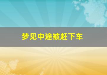 梦见中途被赶下车