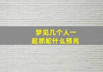 梦见几个人一起抓蛇什么预兆