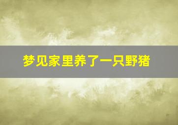 梦见家里养了一只野猪