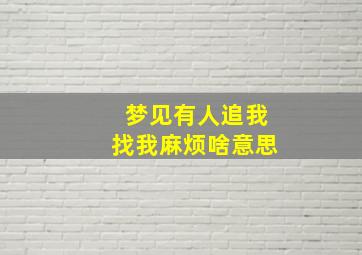 梦见有人追我找我麻烦啥意思