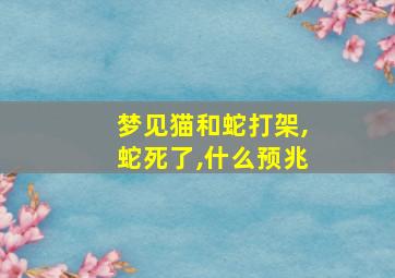 梦见猫和蛇打架,蛇死了,什么预兆