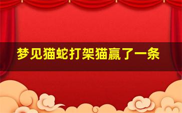 梦见猫蛇打架猫赢了一条