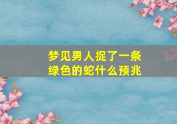 梦见男人捉了一条绿色的蛇什么预兆