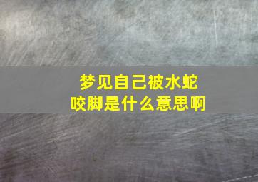 梦见自己被水蛇咬脚是什么意思啊