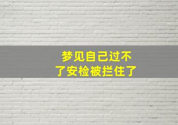 梦见自己过不了安检被拦住了