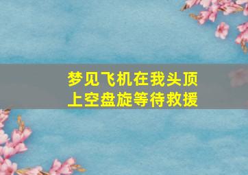 梦见飞机在我头顶上空盘旋等待救援