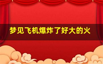 梦见飞机爆炸了好大的火