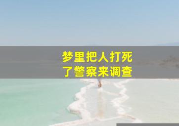 梦里把人打死了警察来调查