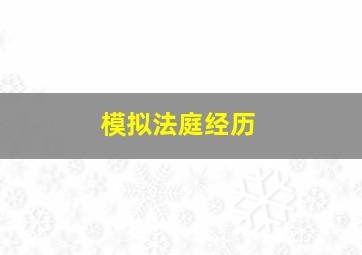 模拟法庭经历