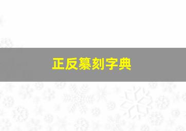 正反纂刻字典