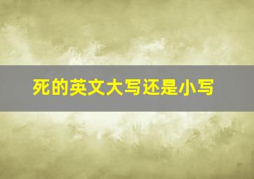 死的英文大写还是小写