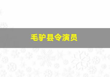 毛驴县令演员