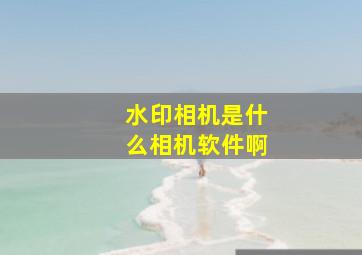 水印相机是什么相机软件啊