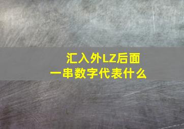 汇入外LZ后面一串数字代表什么