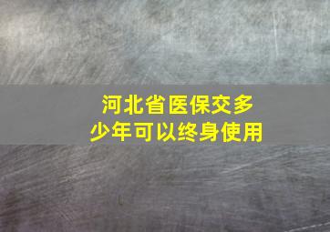 河北省医保交多少年可以终身使用