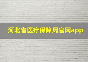 河北省医疗保障局官网app